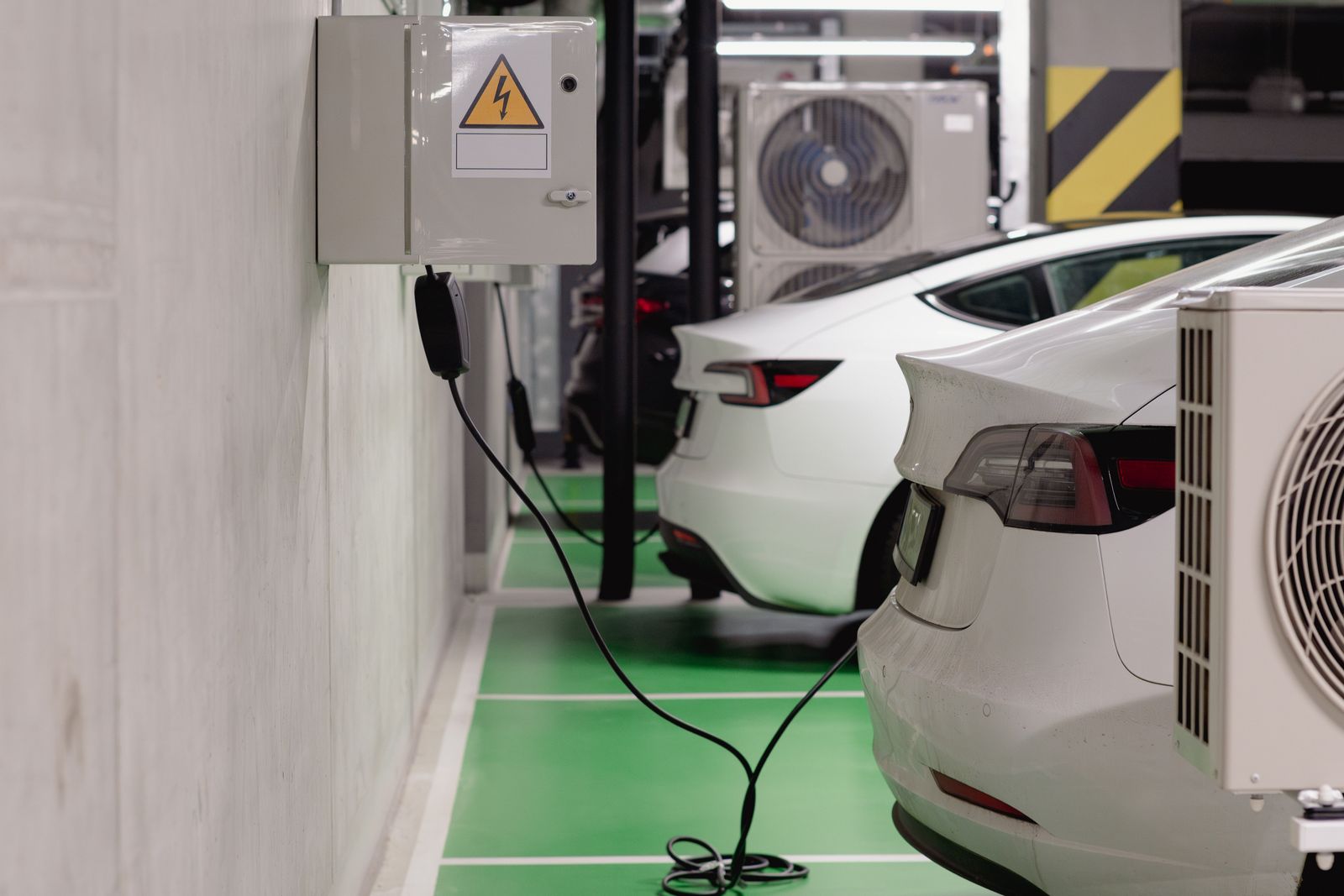 Electric vehicles charging in an underground garage
