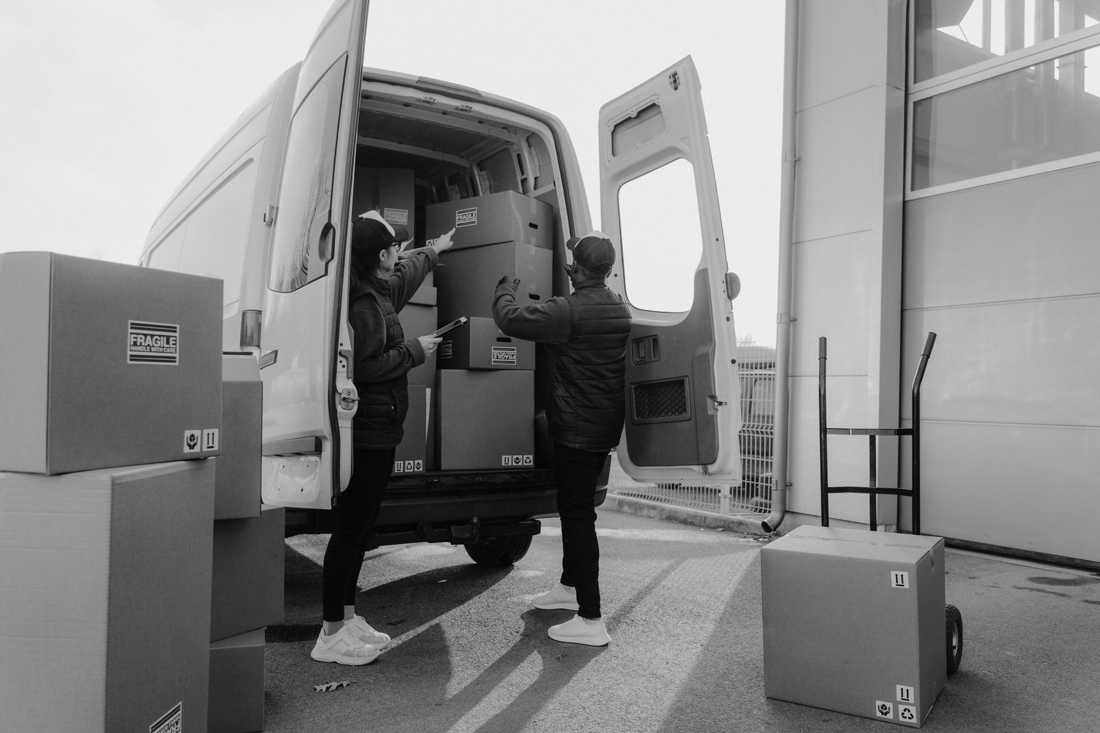 Cargo van plus 16 ft truck for a office or event load-in