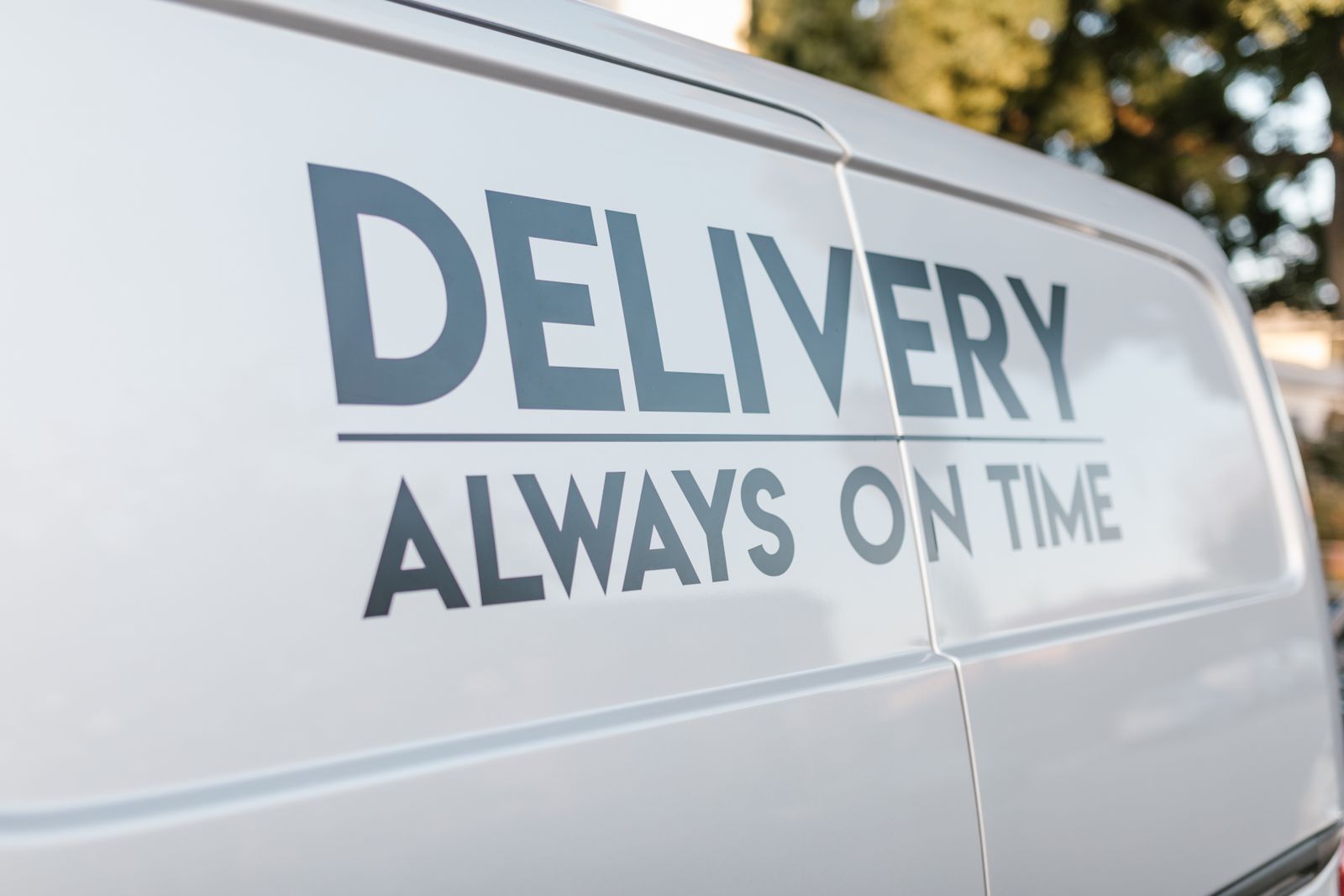 Close-up of a delivery van